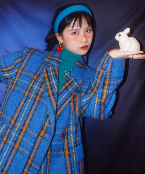 Heart Button Check Jacket&Skirt Series